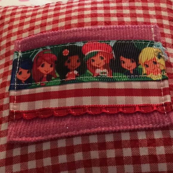 Handmade Strawberry Shortcake characters Tooth fairy gingham pillow - Picture 3 of 5